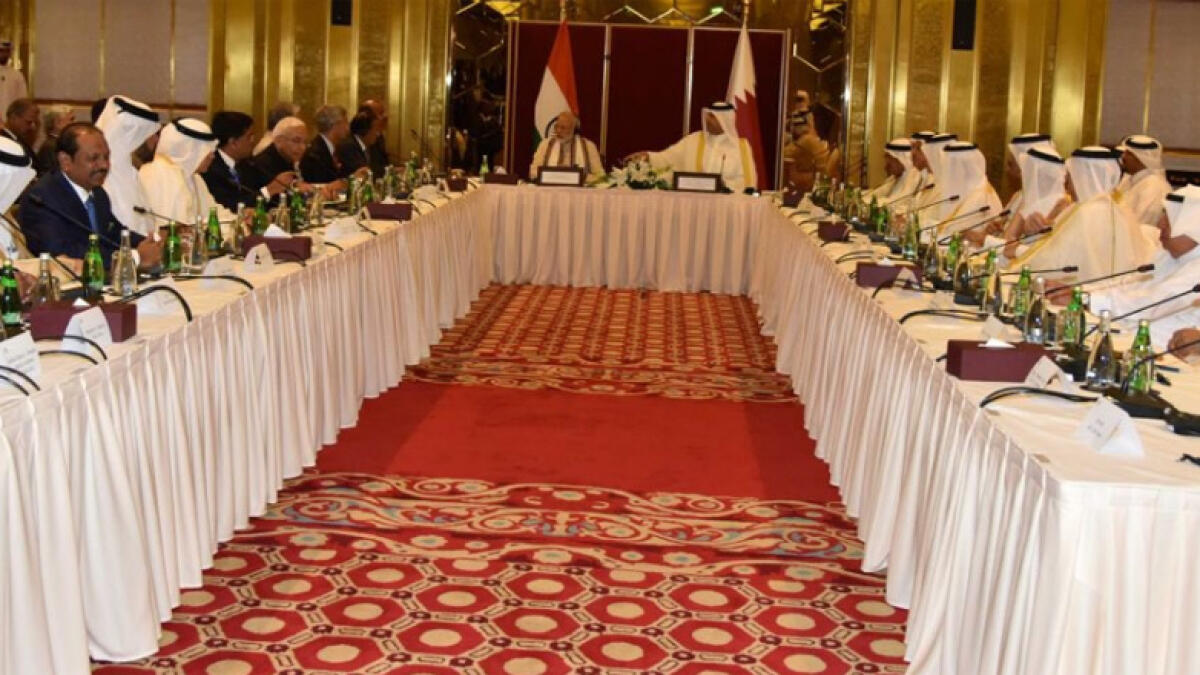 Indian PM Modi meets business leaders in Qatar