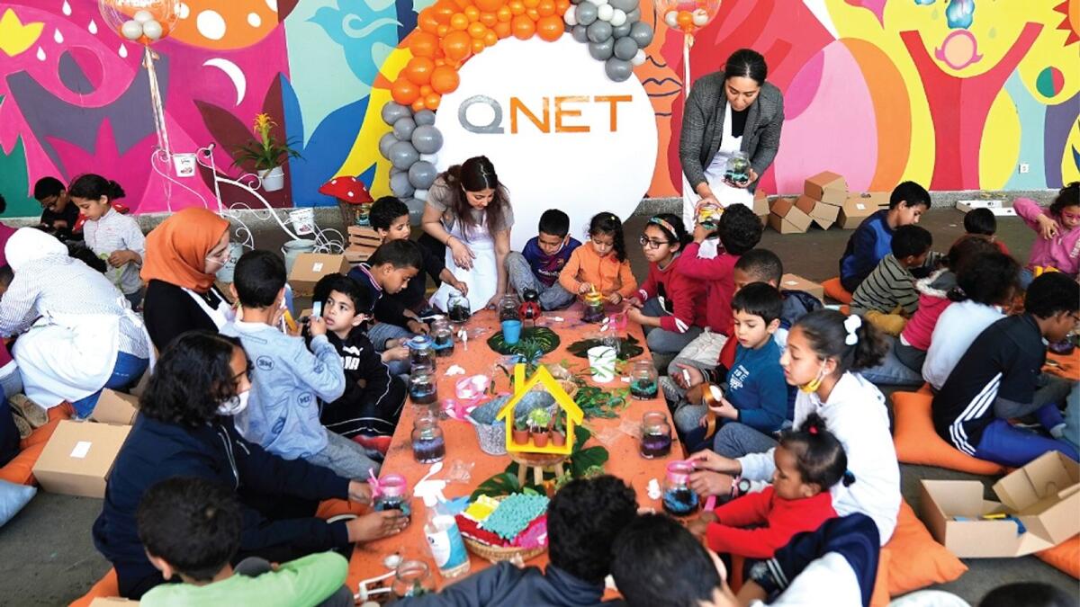 An educational workshop organised by QNET in Casablanca, Morocco to teach at-risk children about preserving clean water.