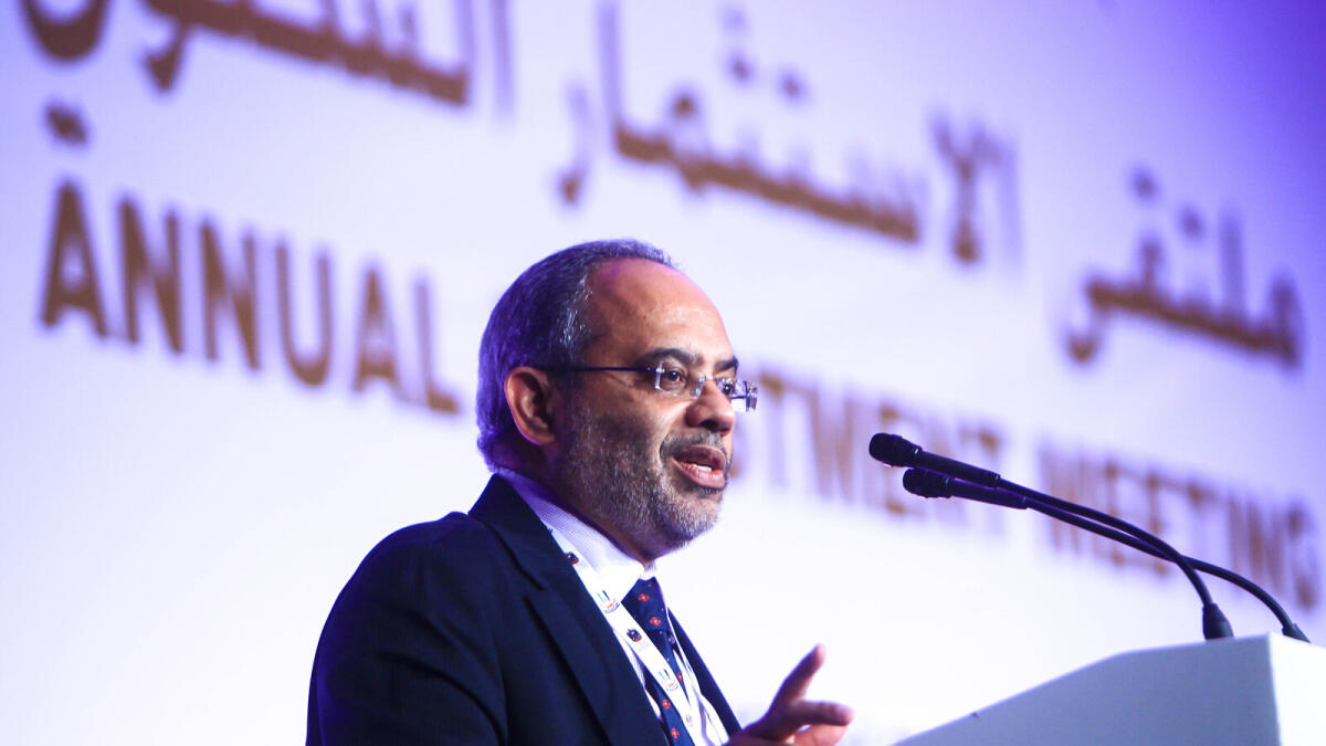 Carlos Lopes, executive secretary, Economic Commission for Africa, Ehiopia, delivering the keynote address on the concluding day of Annual Investment Meeting at Dubai World Trade Centre in Dubai on Wednesday. 