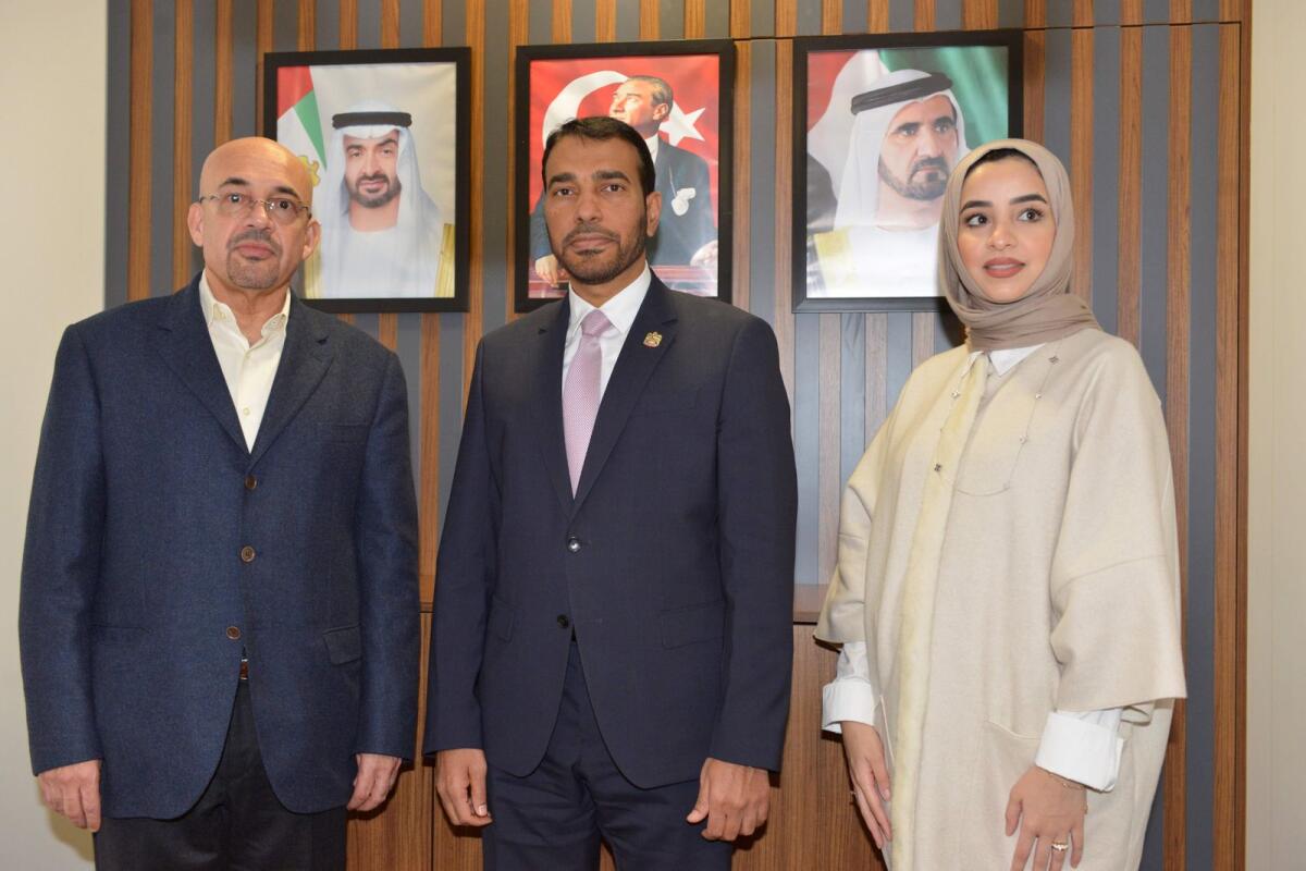 From left: Dr Habib Al Mulla, UAE Ambassador to Türkiye Saeed Thani Hareb Al Dhaheri and Ms Alia Al Mulla. — Supplied photo