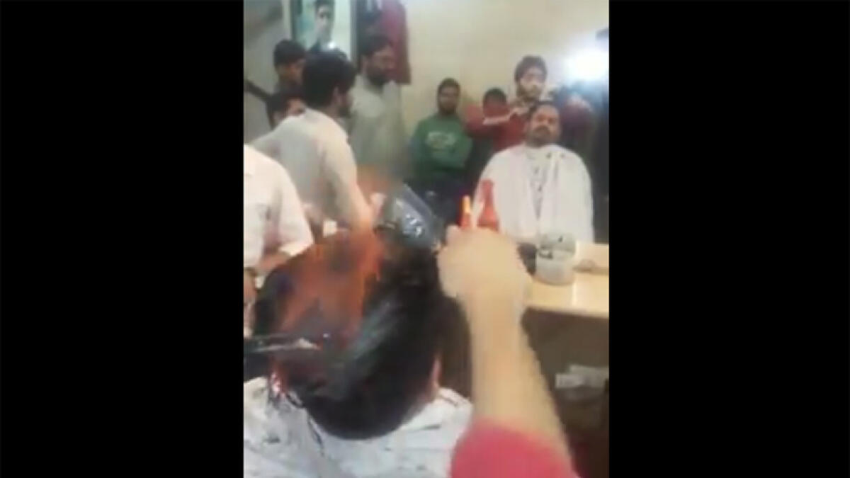 Watch: Pakistani barber uses fire to give smoking hot haircuts