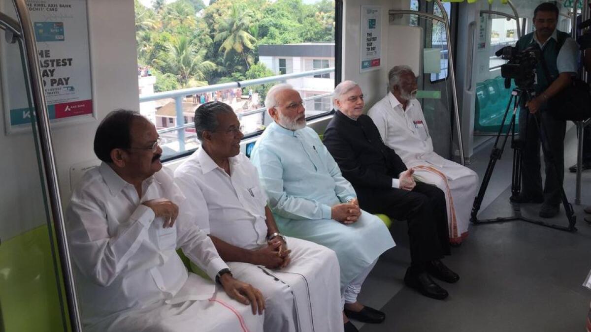 Modi flags off Keralas first metro in Kochi 