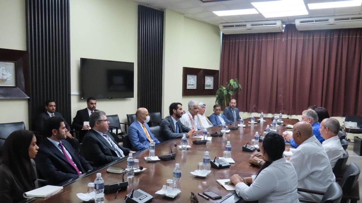A meeting between the UAE and Caribbean delegations in progress. - Supplied photo