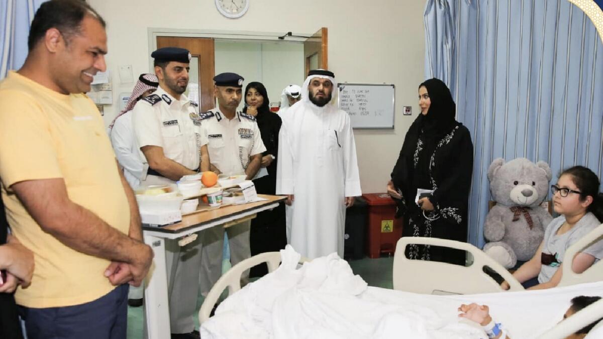 Abu Dhabi Police visit children injured in two school bus crashes