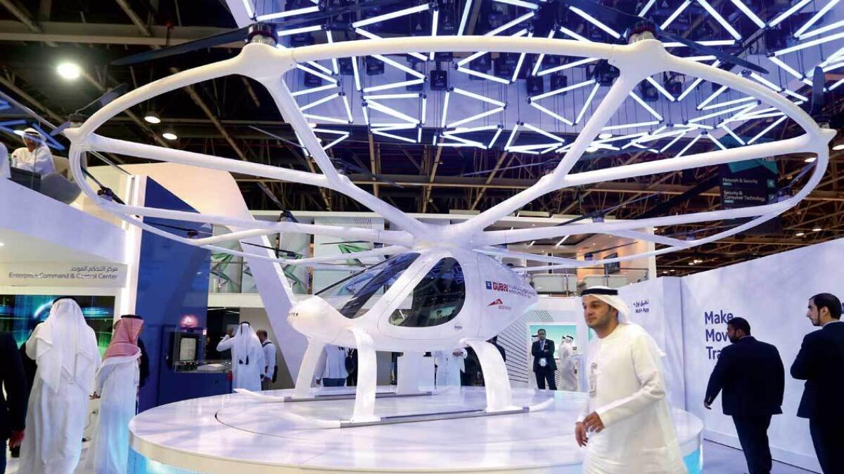 Autonomous Air Taxi on display during the 37th Gitex Technology Week at the Dubai World Trade Centre on Sunday.