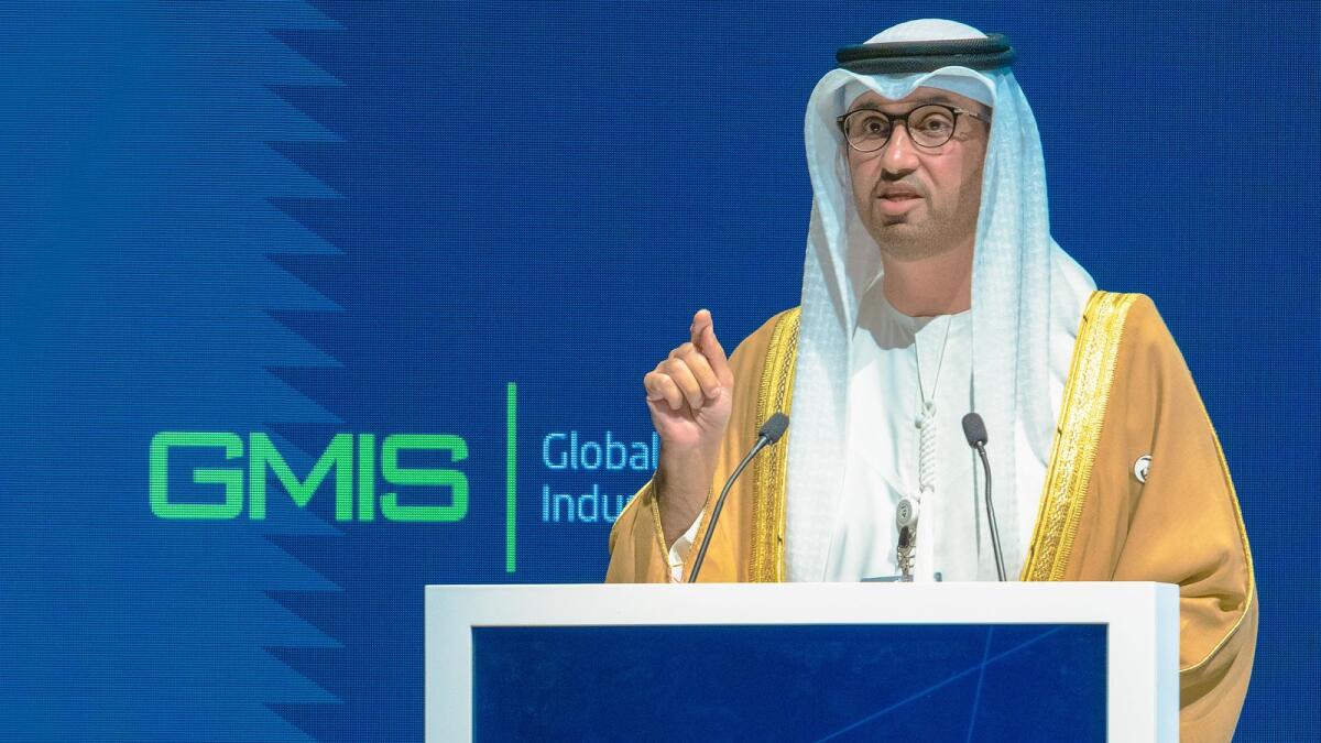 Dr Sultan bin Ahmad Al Jaber, UAE Minister of Industry and Advanced Technology, delivering the summit’s inaugural address, said no economy exists in a vacuum, and stressed that accelerating growth and progress requires synergies to create an effective and integrated industrial ecosystem. — Supplied photo