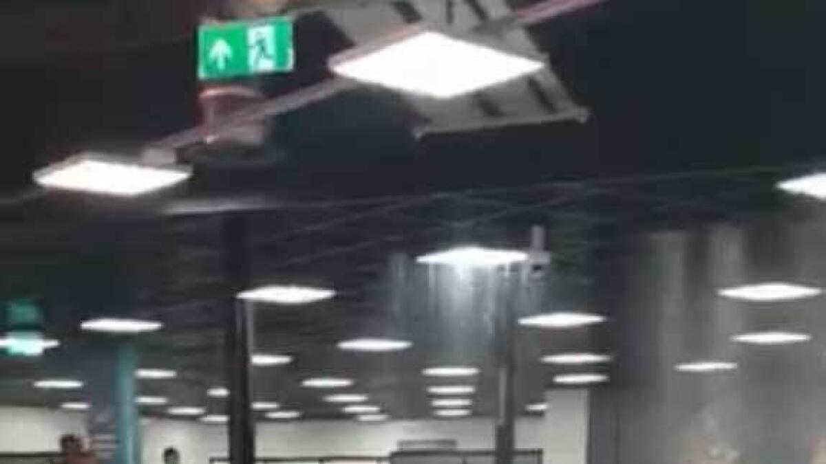 Video: Water pours through ceiling into airport, stuns travellers