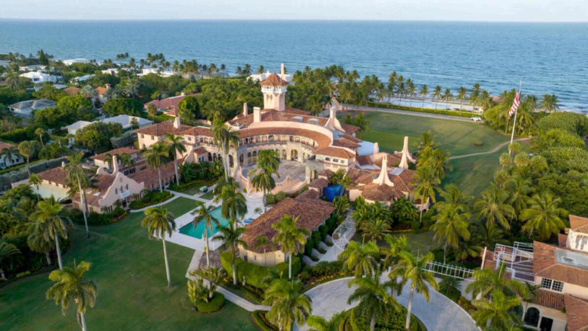 An aerial view of Donald Trump's Mar-a-Lago estate. — AP