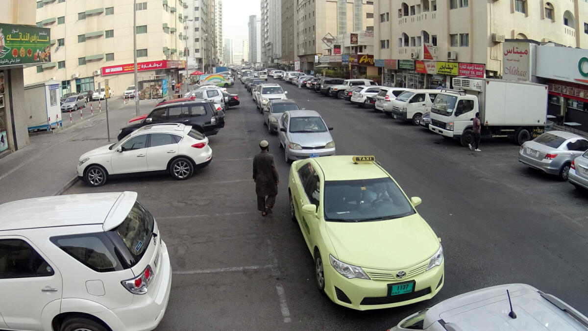 Traffic snarls in Abu Shagara.