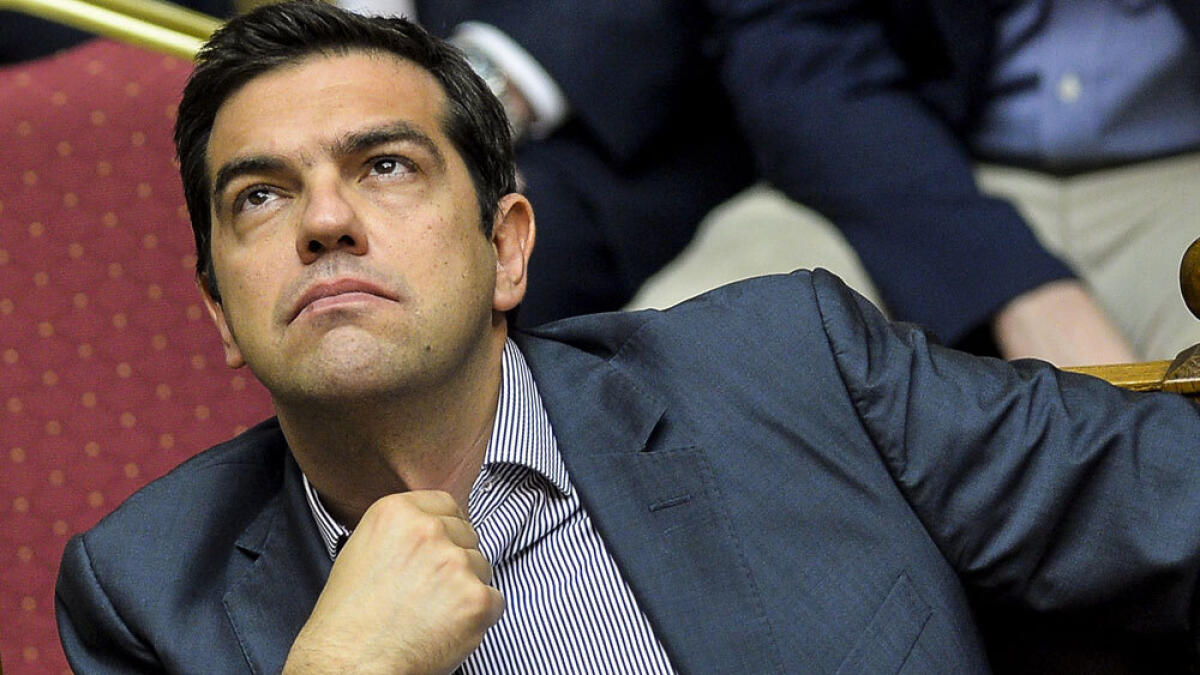 Alexis Tsipras at a parliament session in Athens.