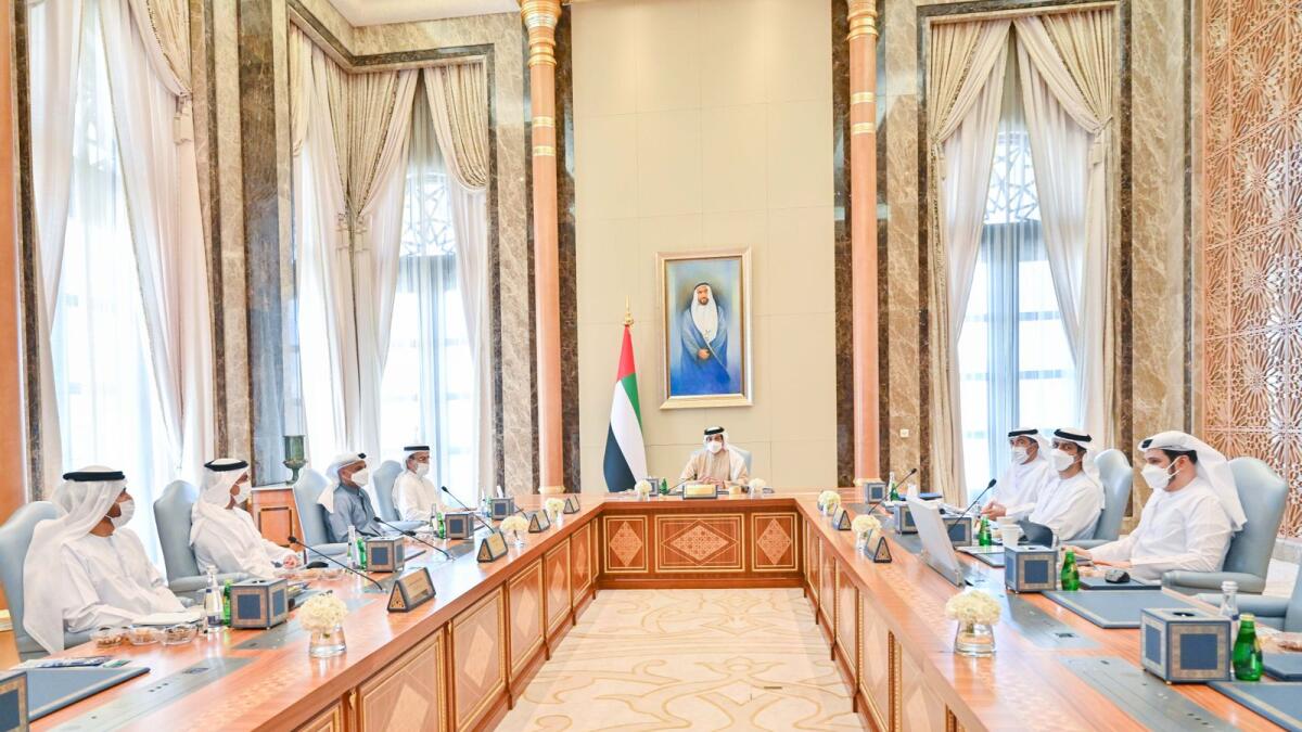 Sheikh Mansour welcomed the meeting’s participants and thanked the Central Bank of the UAE for its efforts to support the banking sector’s financial stability. — Wam
