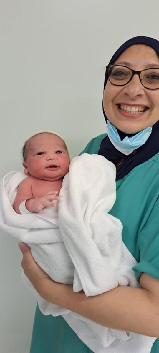 Photo: Dr Mona and baby Awab
