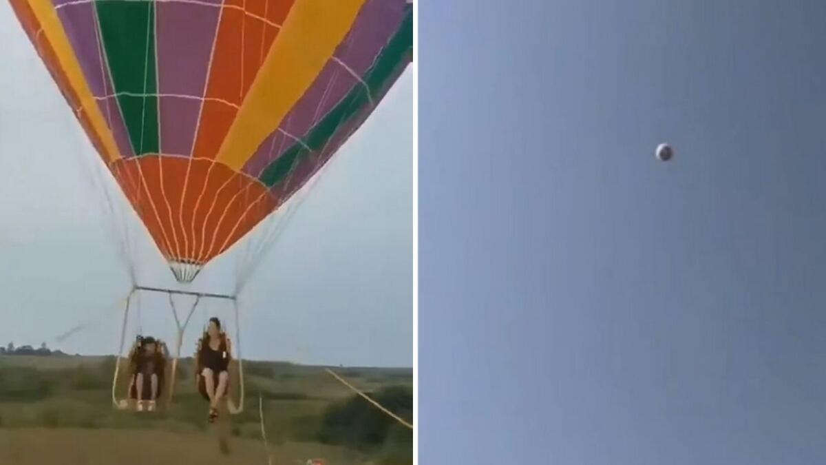 china, mother, son die, hot air balloon accident, Majiagou theme park