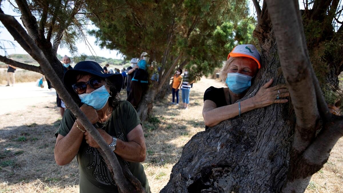 Israel, tree-hugging, coronavirus