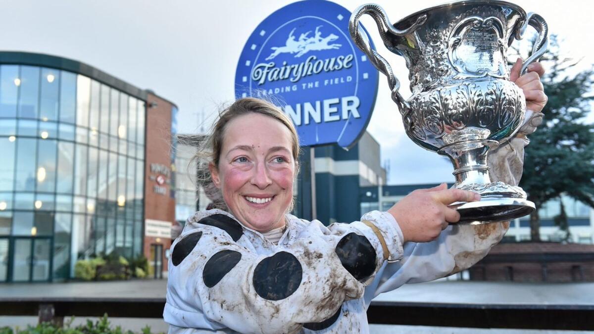 Lorna Brooke was riding Orchestrated for her mother, Susan Brooke, when the horse fell at the third fence in a handicap chase on April 8. — Twitter