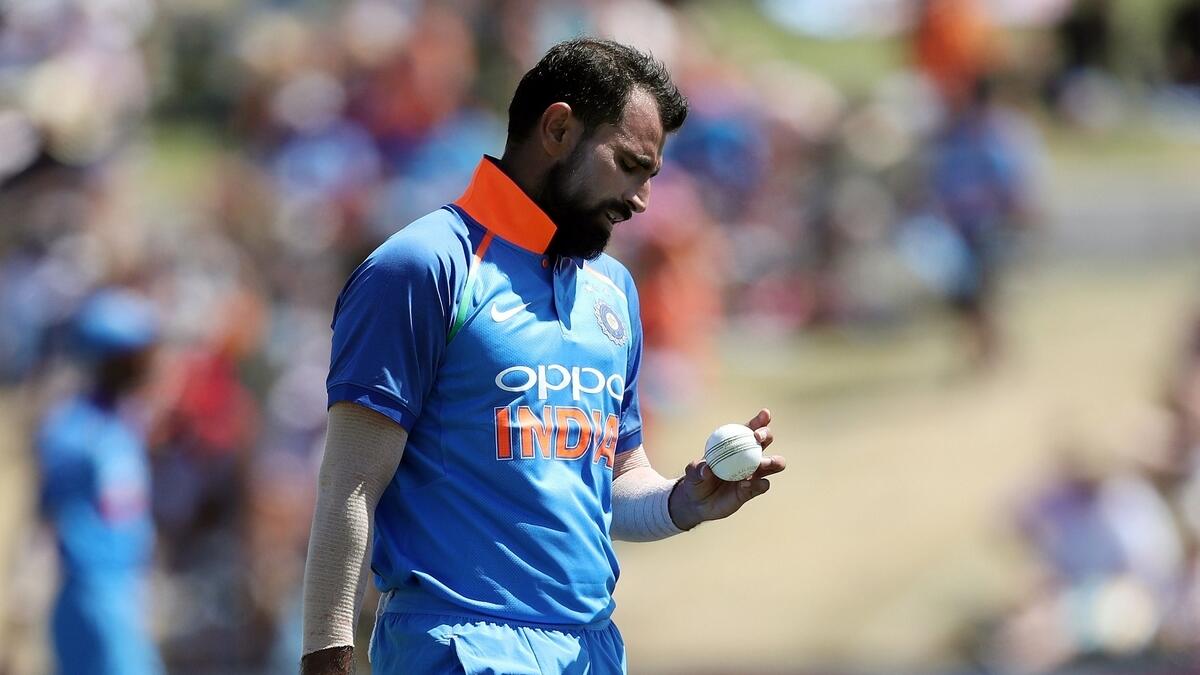Indias Mohammed Shami prepares to bowl during an international cricket match.-AFP 