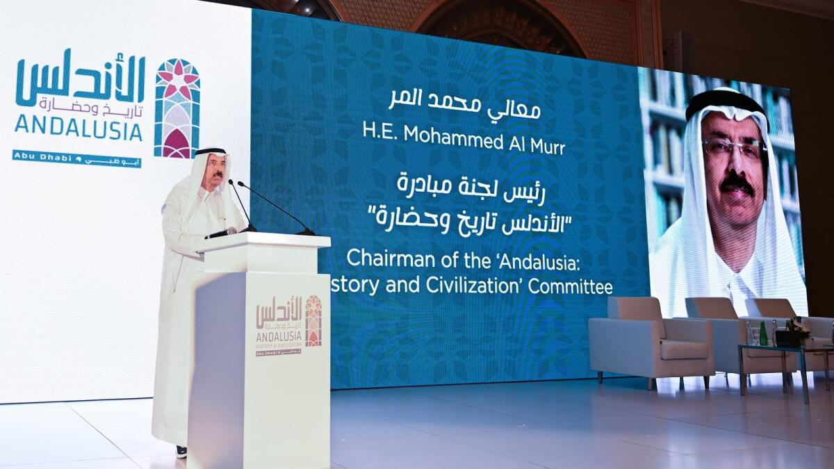 Mohammed Al Murr speaks during the launch