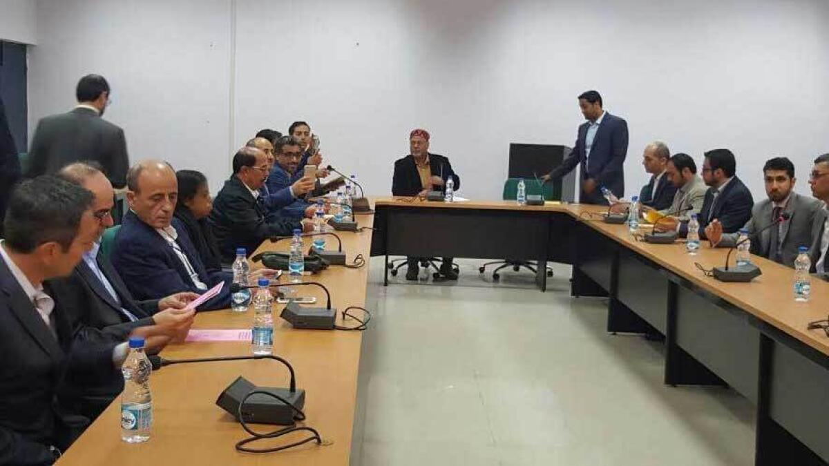 UAE media delegation at an interactive session with A.K. Pasha from the School of International Studies at Jawaharlal Nehru University in New Delhi. (Photo: KT/Web Editor Sunita Menon)