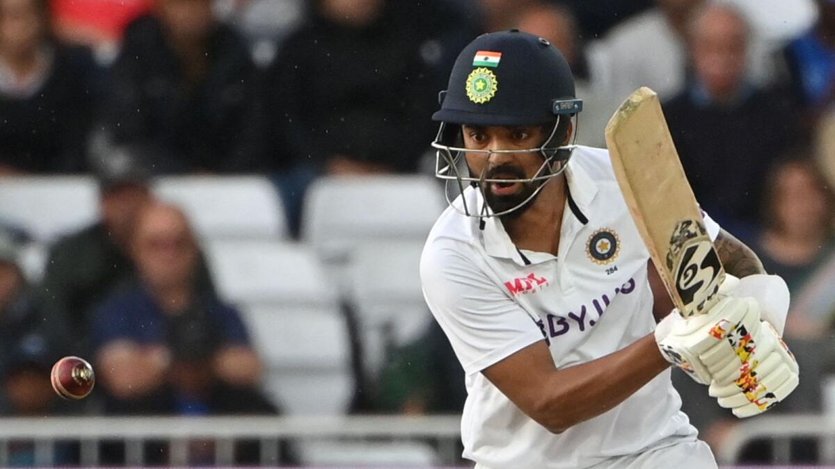 KL Rahul during the fourth day of the first Test against England. — AFP