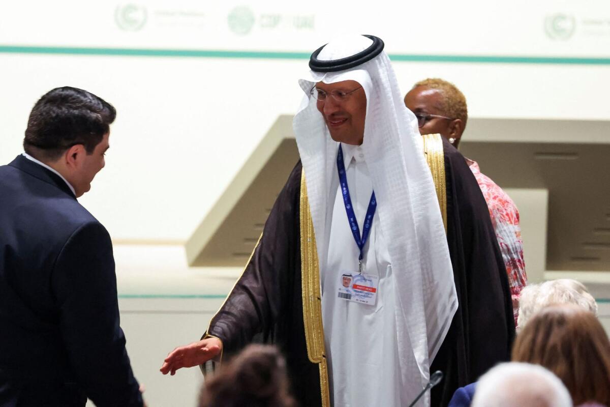 Saudi Arabia's Minister of Energy Prince Abdulaziz bin Salman Al-Saud attends the COP28 in Dubai. Photo: Reuters