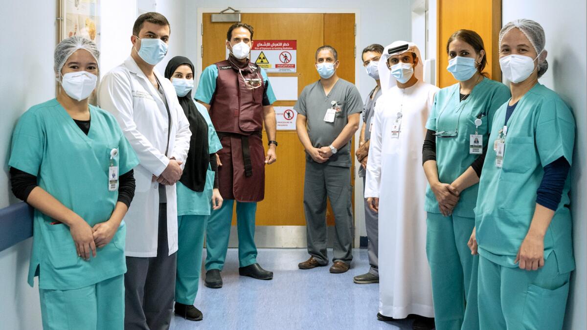 The medical team at the department of interventional radiology at Tawam Hospital. — Supplied photo