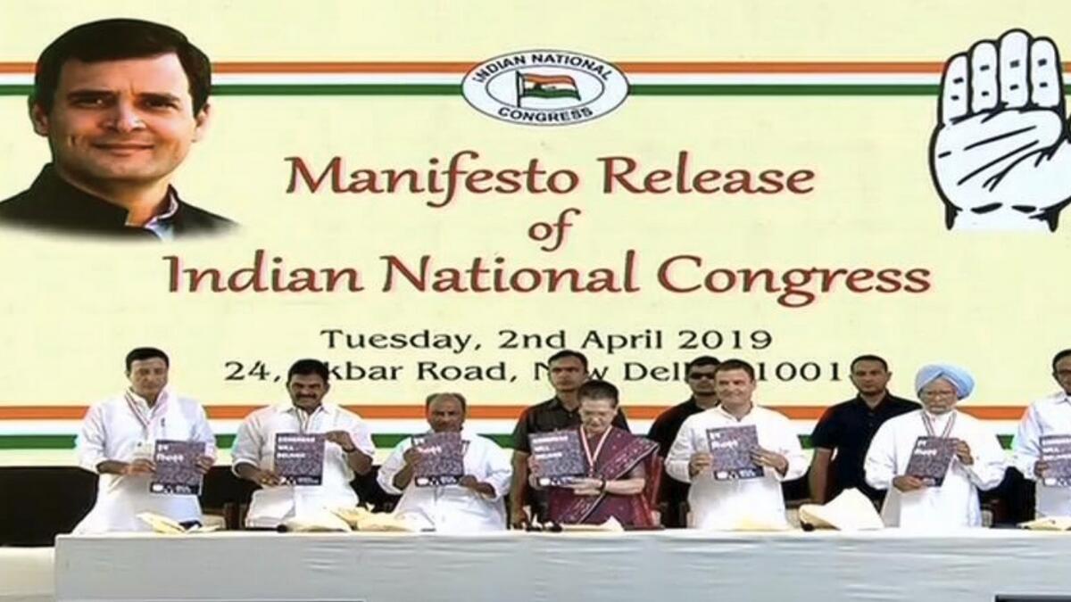 Rahul Gandhi releases Congress manifesto for Indian elections 2019 
