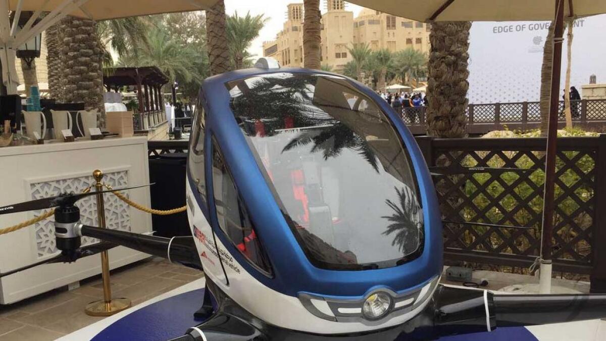The RTA has showcased its first flying car at the ongoing three-day World Government Summit.