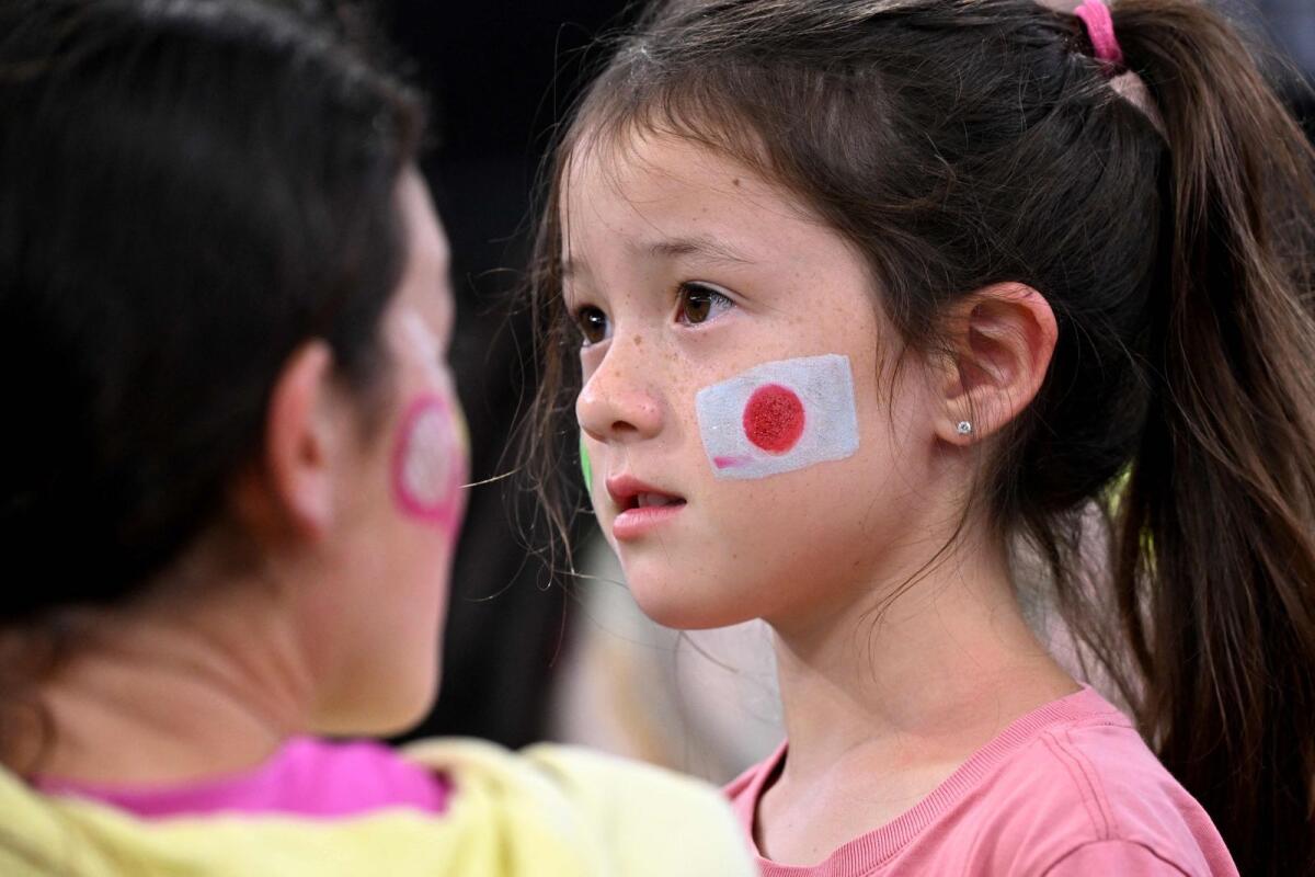 A young Naomi Osaka fan during her match against Tamara Korpatsch. — AFP