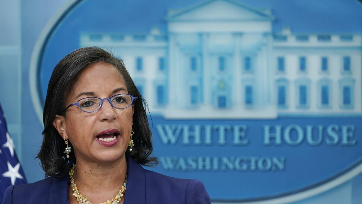 Domestic Policy Adviser Susan Rice speaks during a briefing at the White House in Washington on August 24, 2022, on the newly announced student loan forgiveness plan. — AP file