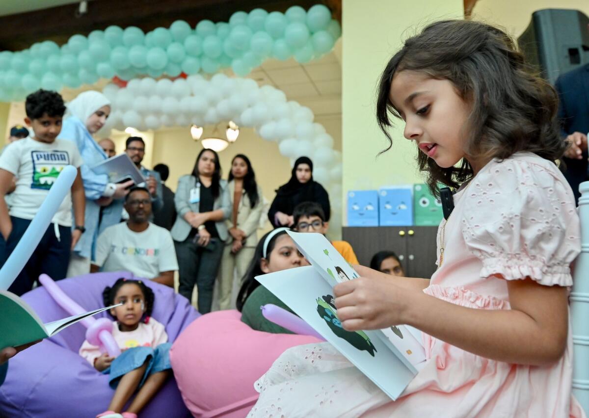 Alfai Al Marzooqi during a book reading session. Photo: Supplied
