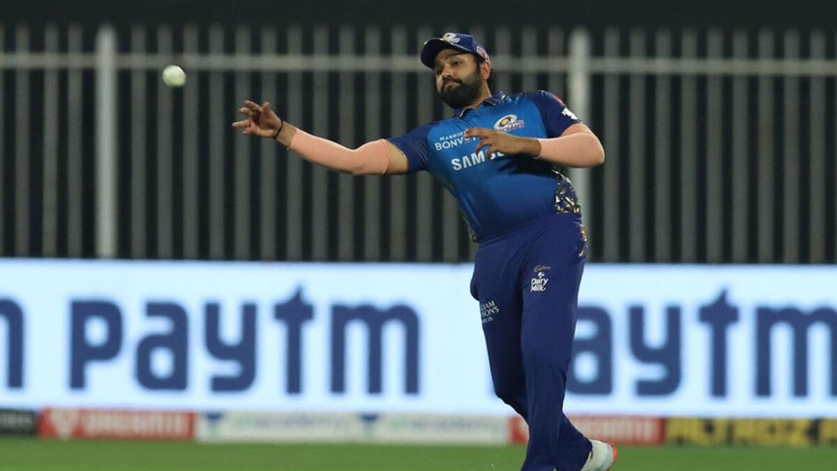 Rohit Sharma captain of Mumbai Indians Sharma took the field on Tuesday, despite Indian cricket board president Sourav Ganguly saying that the MI captain was injured. — IPL