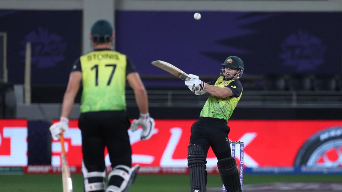 Australia's Matthew Wade hits a six during the semifinal against Pakistan. (AP)