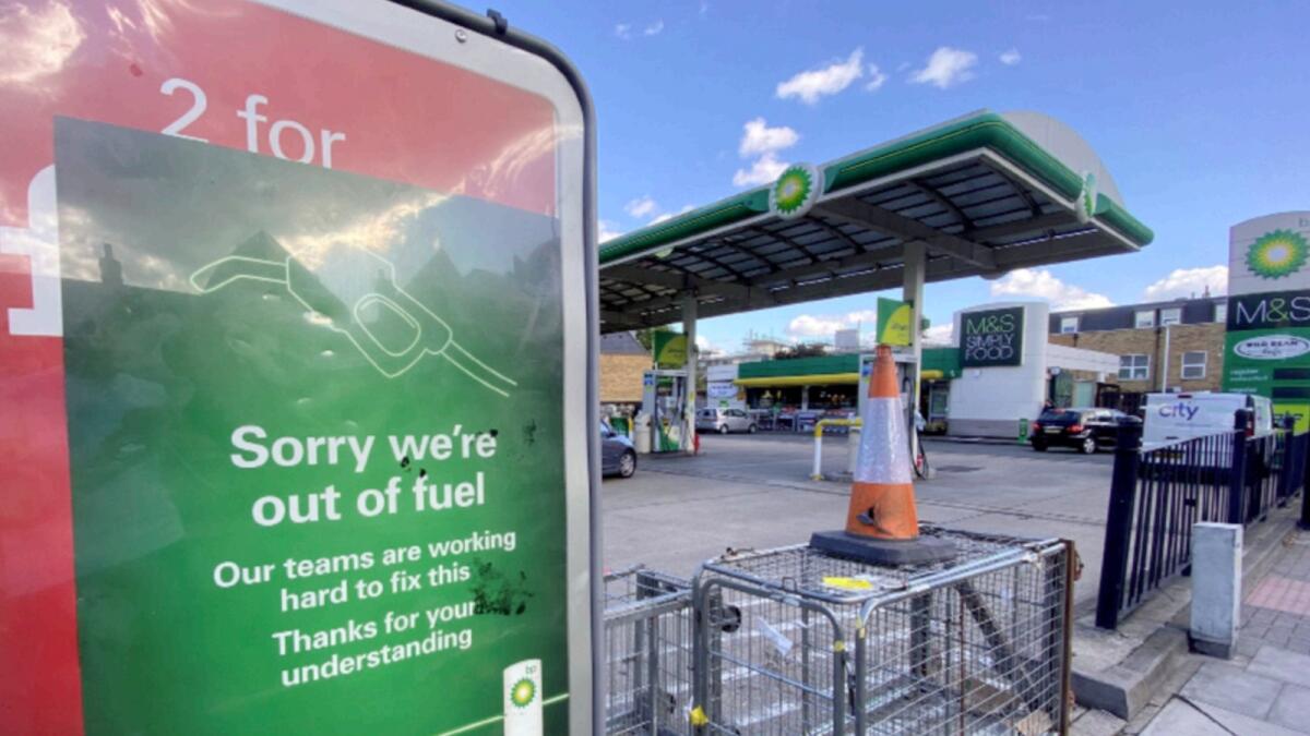 A BP petrol station that has run out of fuel is seen in south London. — Reuters