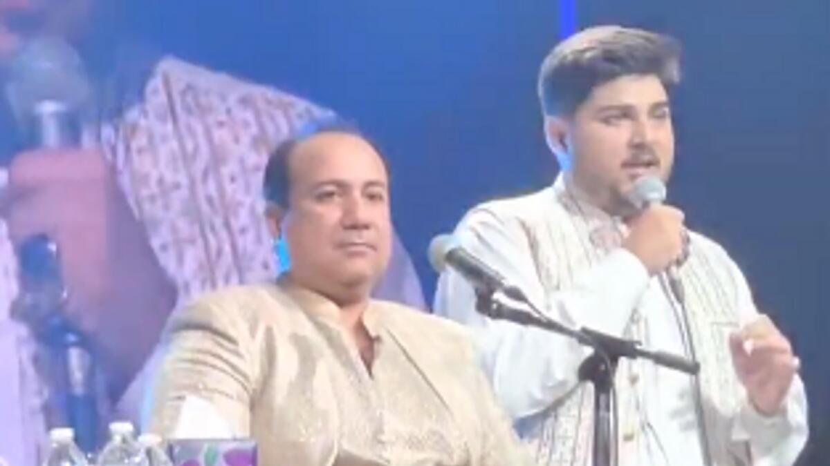 Shahzaman with his father Rahat Fateh Ali Khan