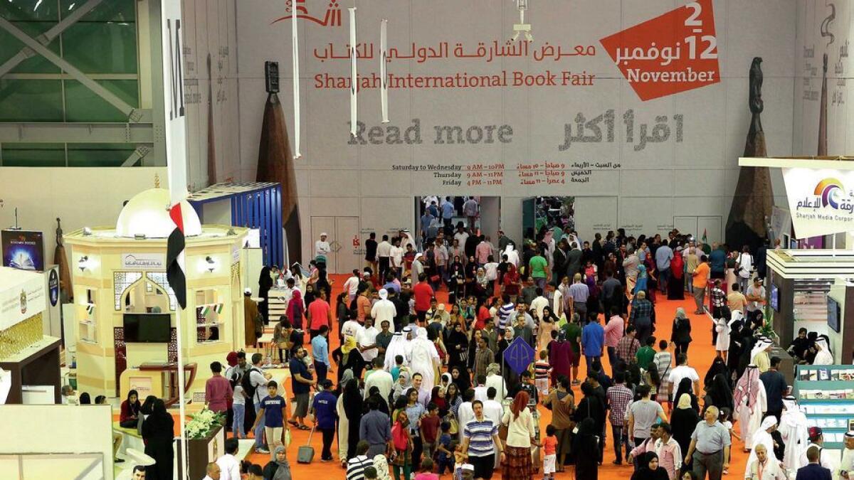 Visitors at the 35th edition of the Sharjah International Book Fair, at Expo Centre Sharjah. 