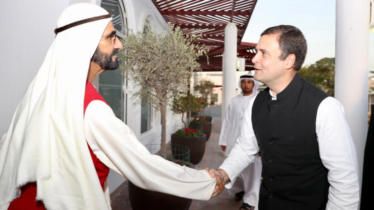 Photos: Sheikh Mohammed meets Rahul Gandhi in Dubai