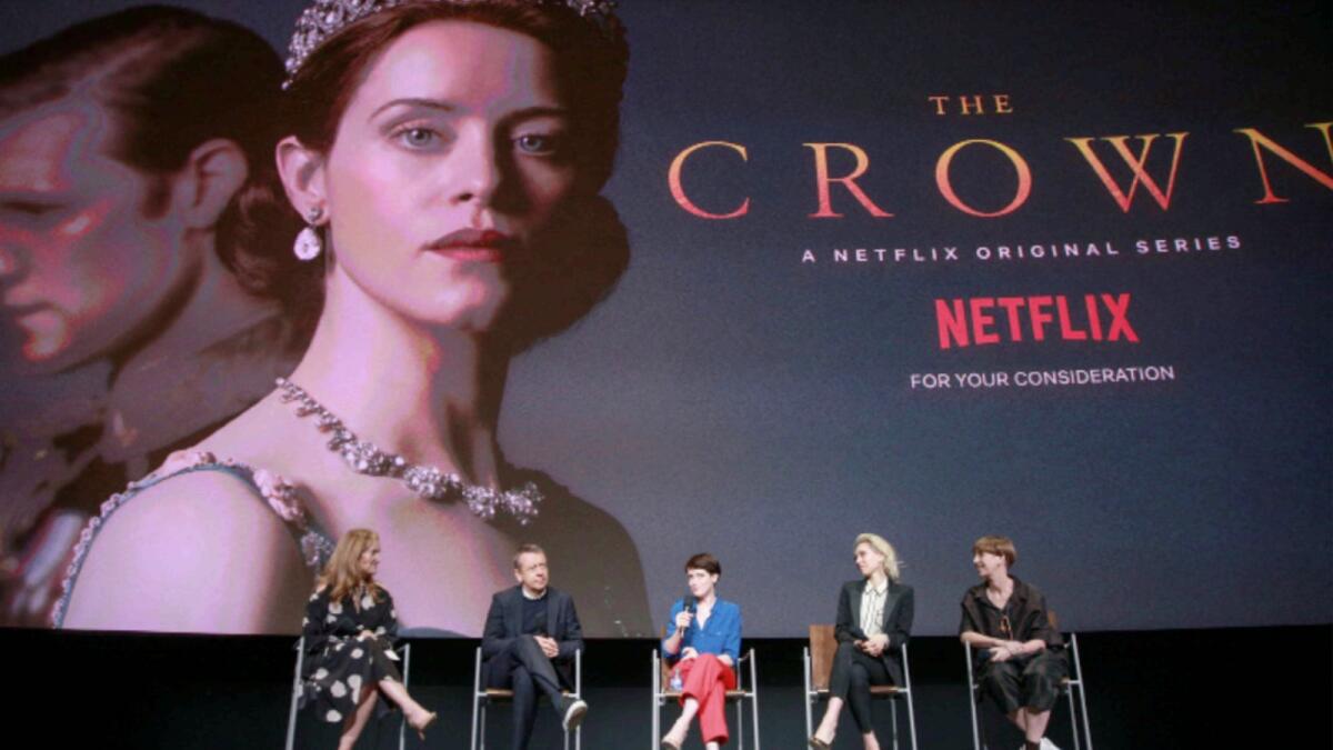 Artists of Netflix series 'The Crown' at an event in California. — AFP file