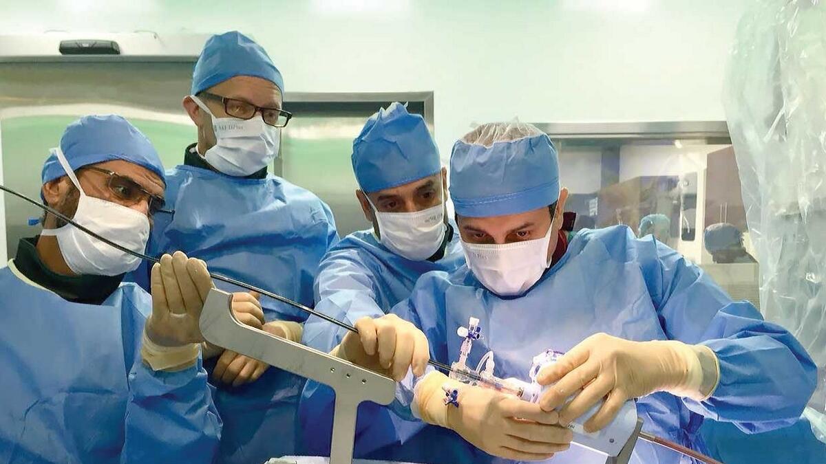 The Dubai Heart team perform MitraClip Transcatheter Mitral Valve Repair on an 81-year-old elderly patient.- Supplied photo
