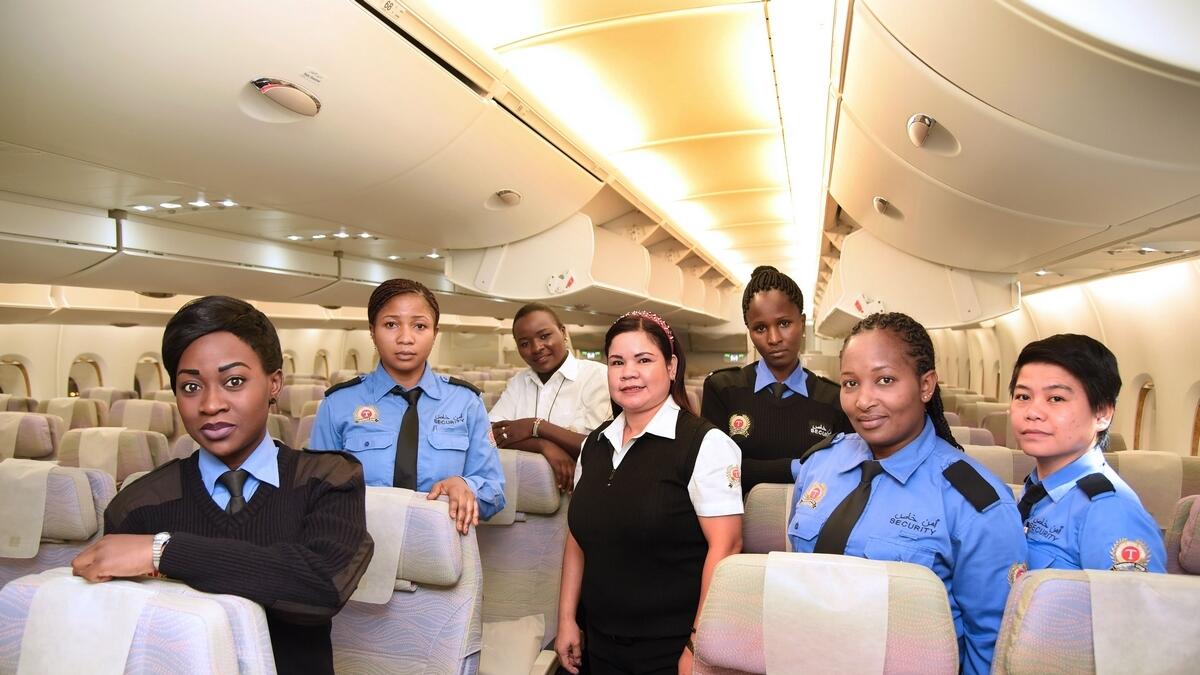 The team of women from Transguard who worked on security checks for EK 225.