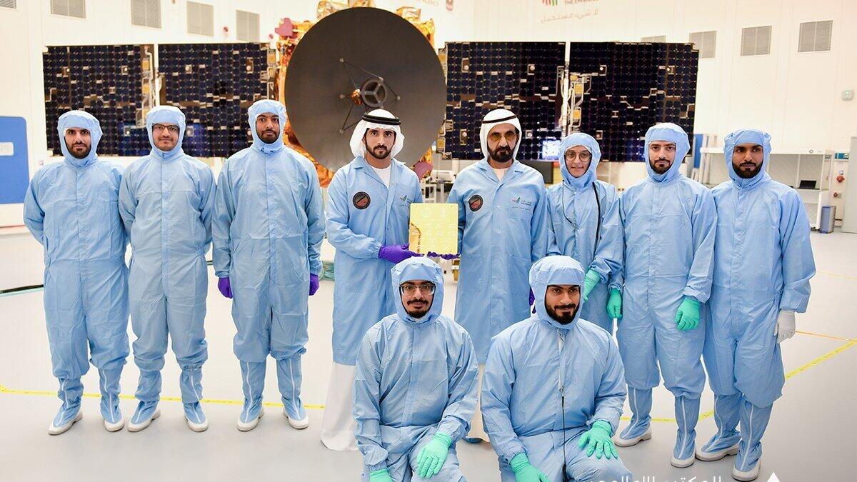 The mission’s team at the Mohammed Bin Rashid Space Centre briefed the Dubai Ruler about the final technical and logistical preparations, and testing procedures ahead of the launch.