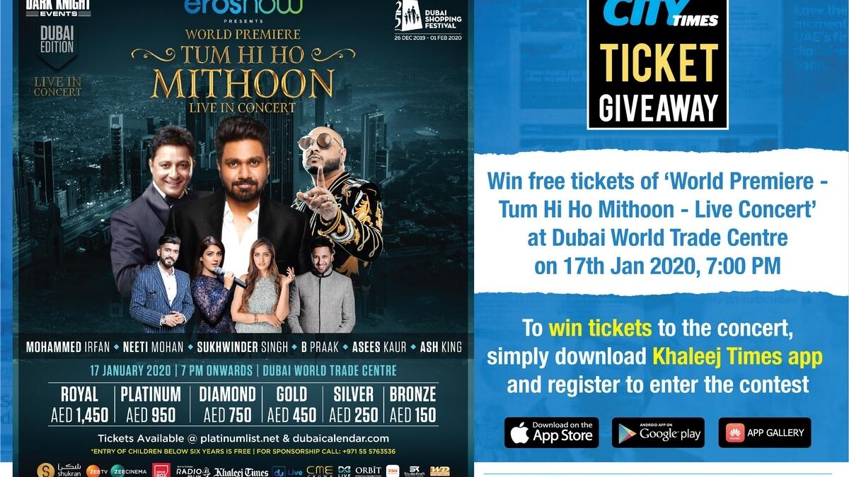 Win free tickets to World Premiere - Tum Hi Ho Mithoon - Live Concert