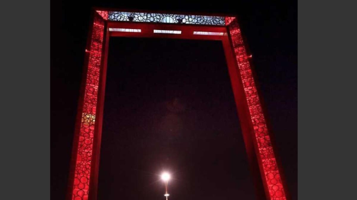 Dubai Frame lights up in red for UAE-China Week