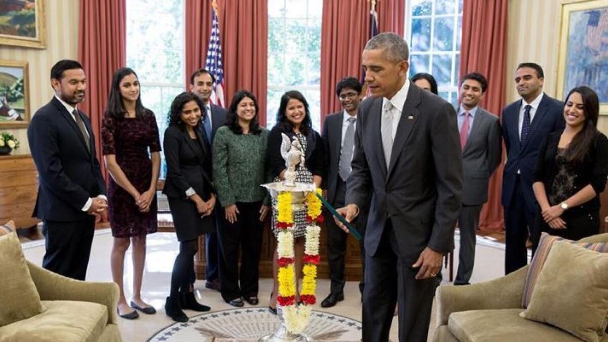 Obama celebrates Diwali, lights first-ever diya in Oval Office 