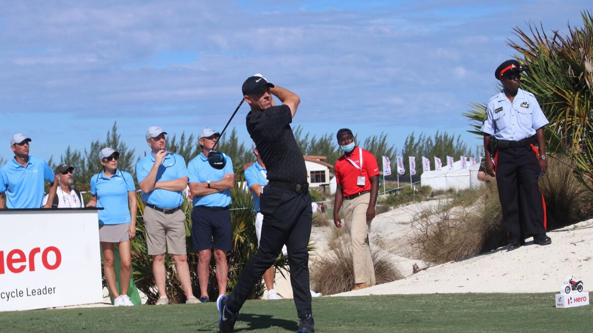 Rory McIlroy shot a six-under par 66 in the opening round of the Hero World Challenge to tie for the top spot alongside Mexico’s Abraham Ancer and American Daniel Berger. — Supplied photo