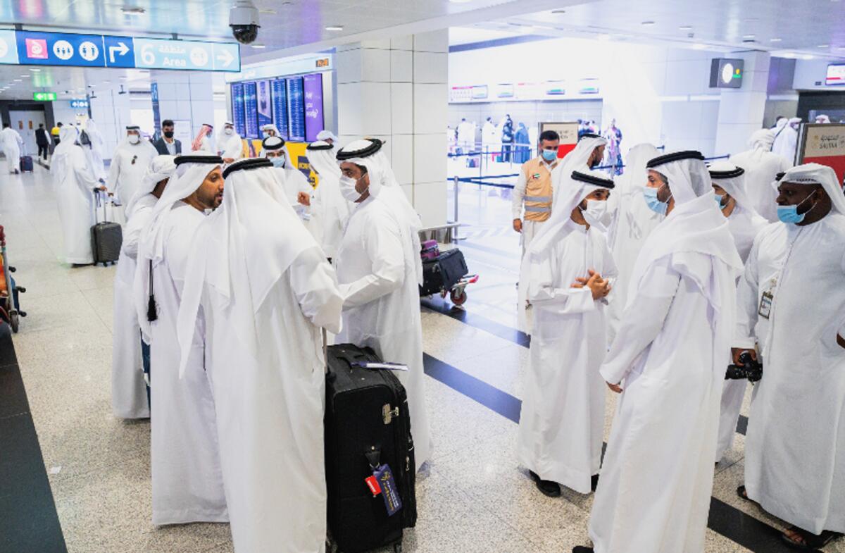 Hajj pilgrims check-in at the Dubai International Airport on Thursday, June 30, 2022. Photos by Neeraj Murali