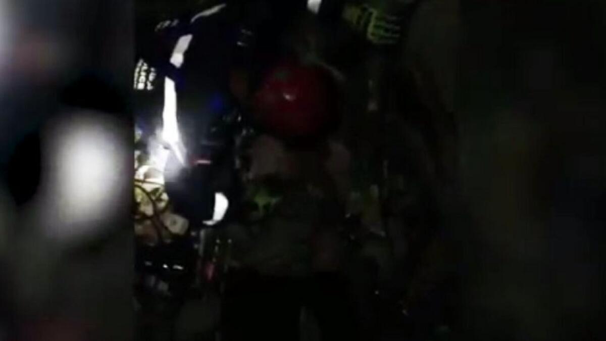 Video: Woman rescued from manhole in Dubai