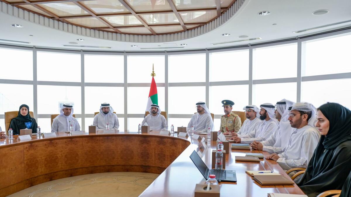 Sheikh Hamdan chairs a meeting of the Higher Committee for Development and Citizens Affairs in Dubai. — Photo courtesy: Dubai Media Office