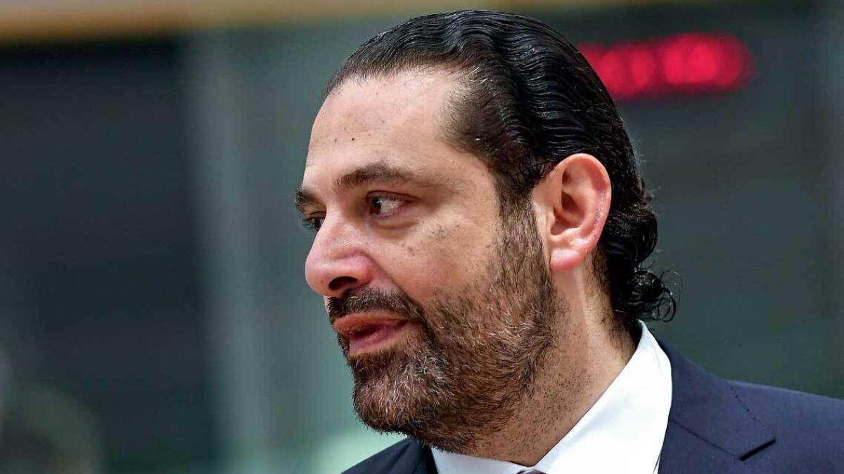 Lebanon’s Prime Minister Saad Hariri attends a conference on ‘Supporting the future of Syria and the region’ at the European Council in Brussels on Wednesday. — AFP