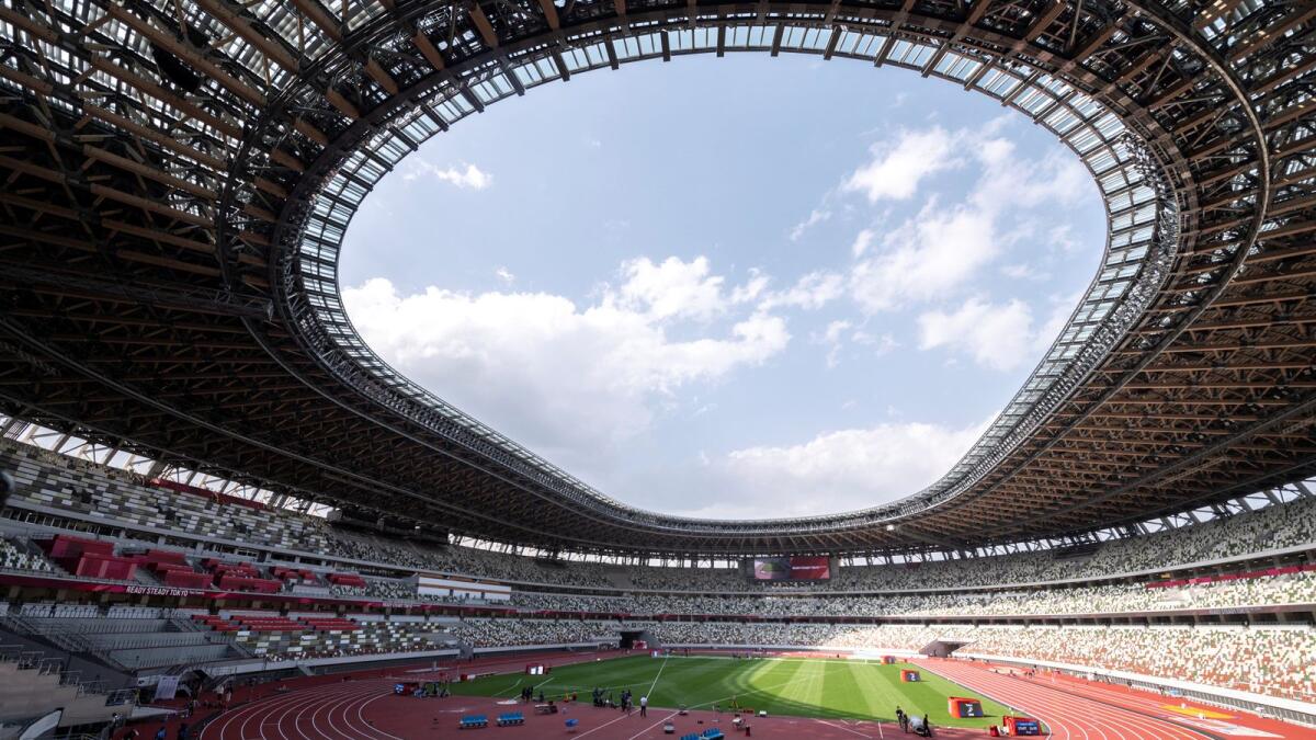 A general view of the National Stadium during an athletics test event for the 2020 Tokyo Olympics on May 9, 2021. (AFP file)