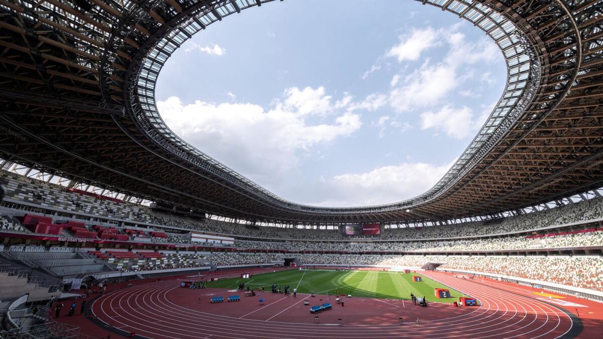 A general view of the National Stadium during an athletics test event for the 2020 Tokyo Olympics on May 9, 2021. (AFP file)